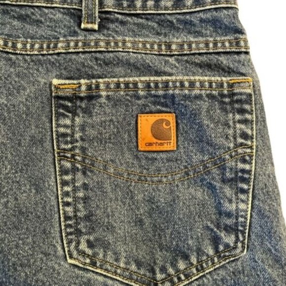 Carhartt Relaxed Fit Jeans Heavyweight Blue Denim Work Wear Mens 44x30 - Picture 3 of 4